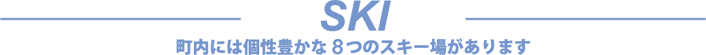SKI 町内には個性豊かな9つのスキー場があります